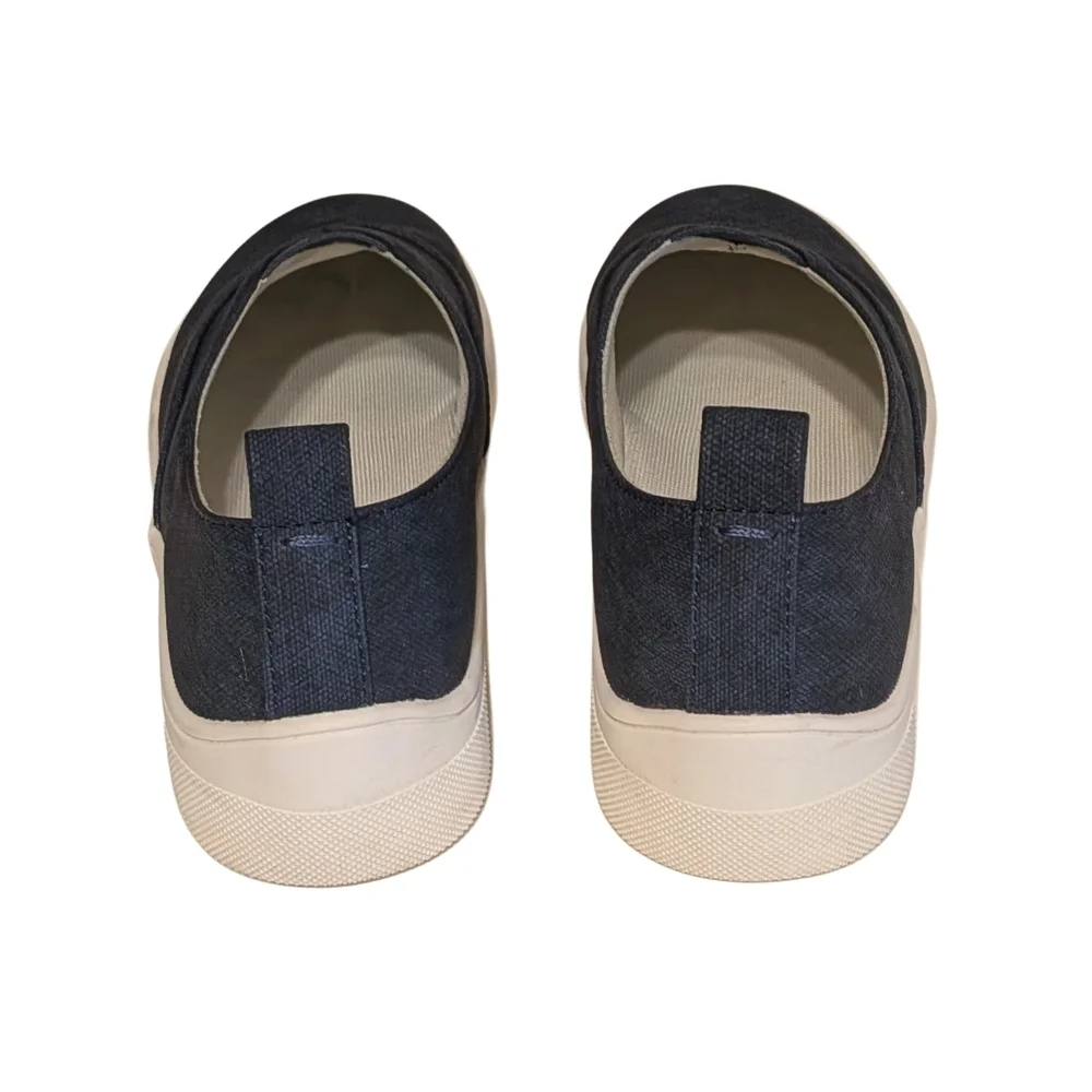 Kensie Navy and Cream Slip-On Canvas Sneakers